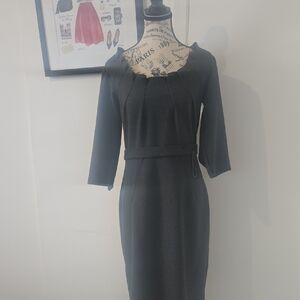 Elegant Long Sleeve Gray Dress